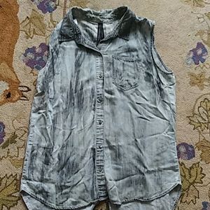 Liverpool tie dye button down tank